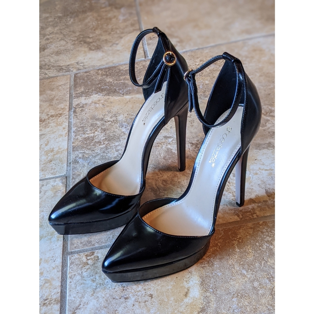 Black Platform Stiletto Pump Size 9